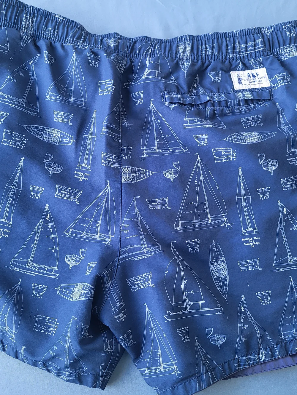 Abercrombie & Fitch Blue Sailboat Print Men’s Swim Trunks